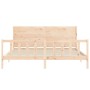 Bed frame with solid wood headboard 200x200 cm by vidaXL, Beds and slatted bases - Ref: Foro24-3192771, Price: 187,03 €, Disc...