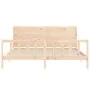 Bed frame with solid wood headboard 200x200 cm by vidaXL, Beds and slatted bases - Ref: Foro24-3192771, Price: 184,69 €, Disc...
