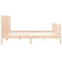 Bed frame with solid wood headboard 200x200 cm by vidaXL, Beds and slatted bases - Ref: Foro24-3192771, Price: 187,03 €, Disc...