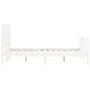 Double bed frame with white solid wood headboard by vidaXL, Beds and slatted bases - Ref: Foro24-3192917, Price: 134,46 €, Di...