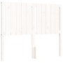 Double bed frame with white solid wood headboard by vidaXL, Beds and slatted bases - Ref: Foro24-3192917, Price: 136,16 €, Di...