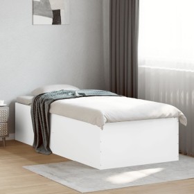 Estructura de cama madera de ingeniería blanca 75x190 cm Estructura de cama madera de ingeniería blanca 75x190 cm