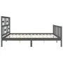 Gray solid wood bed frame with headboard 200x200 cm by vidaXL, Beds and slatted bases - Ref: Foro24-3193098, Price: 169,15 €,...