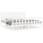 White solid wood bed frame with headboard 200x200 cm by vidaXL, Beds and slatted bases - Ref: Foro24-3192967, Price: 192,72 €...