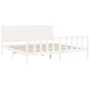 Weißer Massivholzbettrahmen mit Kopfteil 200x200 cm von vidaXL, Betten und Lattenroste - Ref: Foro24-3192967, Preis: 192,83 €...