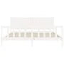 White solid wood bed frame with headboard 200x200 cm by vidaXL, Beds and slatted bases - Ref: Foro24-3192967, Price: 190,04 €...