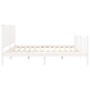 White solid wood bed frame with headboard 200x200 cm by vidaXL, Beds and slatted bases - Ref: Foro24-3192967, Price: 192,72 €...