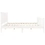 White solid wood bed frame with headboard 200x200 cm by vidaXL, Beds and slatted bases - Ref: Foro24-3192967, Price: 190,04 €...