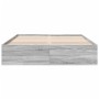 Estructura de cama madera de ingeniería gris Sonoma 160x200 cm