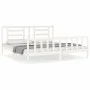 White solid wood bed frame with headboard 200x200 cm by vidaXL, Beds and slatted bases - Ref: Foro24-3192902, Price: 152,53 €...