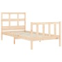 Bed frame with solid wood headboard 90x200 cm by vidaXL, Beds and slatted bases - Ref: Foro24-3192996, Price: 90,30 €, Discou...