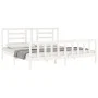 White solid wood bed frame with headboard 200x200 cm by vidaXL, Beds and slatted bases - Ref: Foro24-3192902, Price: 152,53 €...