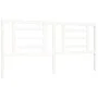 White solid wood bed frame with headboard 200x200 cm by vidaXL, Beds and slatted bases - Ref: Foro24-3192902, Price: 152,53 €...