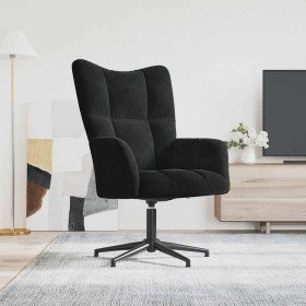 Sillón de relax de terciopelo negro Sillón de relax de terciopelo negro