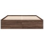 Estructura de cama madera de ingeniería marrón roble 150x200 cm