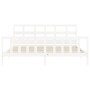 Weißer Massivholzbettrahmen mit Kopfteil 200x200 cm von vidaXL, Betten und Lattenroste - Ref: Foro24-3193032, Preis: 158,27 €...