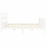 Weißer Massivholzbettrahmen mit Kopfteil 200x200 cm von vidaXL, Betten und Lattenroste - Ref: Foro24-3193032, Preis: 158,27 €...