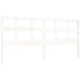 Weißer Massivholzbettrahmen mit Kopfteil 200x200 cm von vidaXL, Betten und Lattenroste - Ref: Foro24-3193032, Preis: 158,27 €...