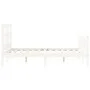 Double bed frame with white solid wood headboard by vidaXL, Beds and slatted bases - Ref: Foro24-3192982, Price: 127,88 €, Di...