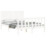 Estructura de cama con cabecero madera maciza blanco 140x190 cm de vidaXL, Camas y somieres - Ref: Foro24-3192927, Precio: 16...