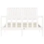 White solid wood bed frame with headboard 140x190 cm by vidaXL, Beds and slatted bases - Ref: Foro24-3192927, Price: 158,79 €...