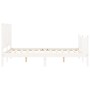 Estructura de cama con cabecero madera maciza blanco 140x190 cm de vidaXL, Camas y somieres - Ref: Foro24-3192927, Precio: 16...