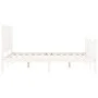 White solid wood bed frame with headboard 140x190 cm by vidaXL, Beds and slatted bases - Ref: Foro24-3192927, Price: 158,79 €...