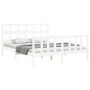 White solid wood bed frame with headboard 160x200 cm by vidaXL, Beds and slatted bases - Ref: Foro24-3193022, Price: 145,95 €...
