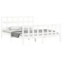 White solid wood bed frame with headboard 160x200 cm by vidaXL, Beds and slatted bases - Ref: Foro24-3193022, Price: 142,13 €...