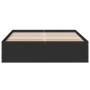 Estructura de cama madera de ingeniería negra 135x190 cm