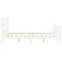 White solid wood bed frame with headboard 160x200 cm by vidaXL, Beds and slatted bases - Ref: Foro24-3193022, Price: 145,95 €...