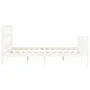 White solid wood bed frame with headboard 160x200 cm by vidaXL, Beds and slatted bases - Ref: Foro24-3193022, Price: 142,13 €...