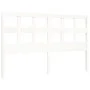 White solid wood bed frame with headboard 160x200 cm by vidaXL, Beds and slatted bases - Ref: Foro24-3193022, Price: 142,13 €...
