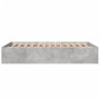 Estructura de cama madera de ingeniería gris hormigón 135x190cm