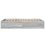 Estructura de cama madera de ingeniería gris Sonoma 135x190 cm