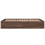 Estructura de cama madera de ingeniería marrón roble 135x190 cm