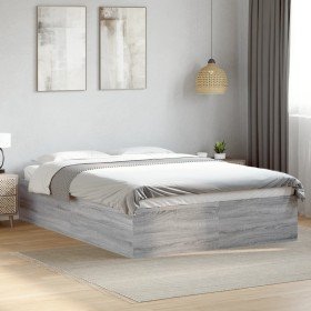Estructura de cama madera de ingeniería gris Sonoma 120x190 cm en Camas y somieres | Comprar online en Foro24