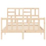 Double bed frame with solid wood headboard by vidaXL, Beds and slatted bases - Ref: Foro24-3193046, Price: 116,78 €, Discount: %