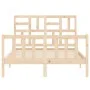 Double bed frame with solid wood headboard by vidaXL, Beds and slatted bases - Ref: Foro24-3193046, Price: 115,30 €, Discount: %
