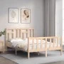Bed frame with solid wood headboard 120x200 cm by vidaXL, Beds and slatted bases - Ref: Foro24-3193136, Price: 116,50 €, Disc...