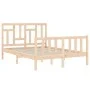 Bed frame with solid wood headboard 120x200 cm by vidaXL, Beds and slatted bases - Ref: Foro24-3193136, Price: 116,50 €, Disc...