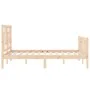Bed frame with solid wood headboard 120x200 cm by vidaXL, Beds and slatted bases - Ref: Foro24-3193136, Price: 116,50 €, Disc...