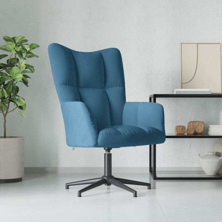 Sillón de relax de terciopelo azul