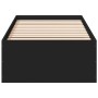 Estructura de cama madera de ingeniería negra 100x200 cm