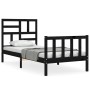 Bettgestell mit schwarzem Massivholzkopfteil 100x200 cm von vidaXL, Betten und Lattenroste - Ref: Foro24-3193070, Preis: 138,...