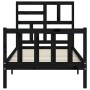 Bettgestell mit schwarzem Massivholzkopfteil 100x200 cm von vidaXL, Betten und Lattenroste - Ref: Foro24-3193070, Preis: 138,...