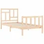 Bed frame with solid wood headboard 90x200 cm by vidaXL, Beds and slatted bases - Ref: Foro24-3193126, Price: 86,53 €, Discou...