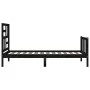 Bed frame with black solid wood headboard 100x200 cm by vidaXL, Beds and slatted bases - Ref: Foro24-3193070, Price: 136,35 €...