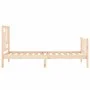 Bed frame with solid wood headboard 90x200 cm by vidaXL, Beds and slatted bases - Ref: Foro24-3193126, Price: 86,53 €, Discou...