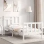 White solid wood bed frame with headboard 90x200 cm by vidaXL, Beds and slatted bases - Ref: Foro24-3193127, Price: 93,91 €, ...